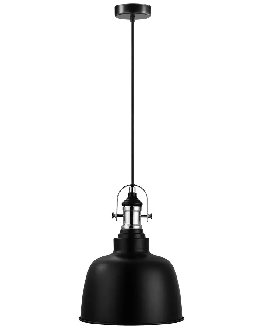 Gilwell 1 Light Pendant with Chrome Accents - Black