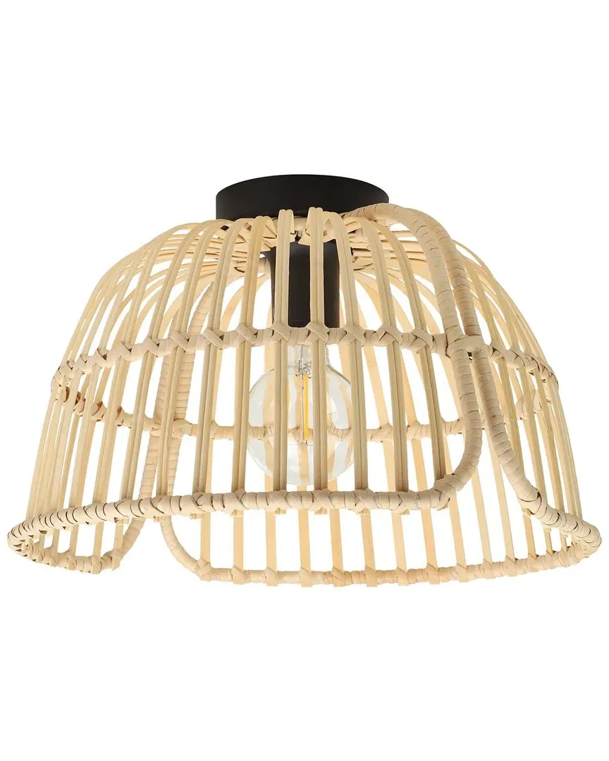 Glyneath 1 Light Ceiling Light - Black, Bamboo image