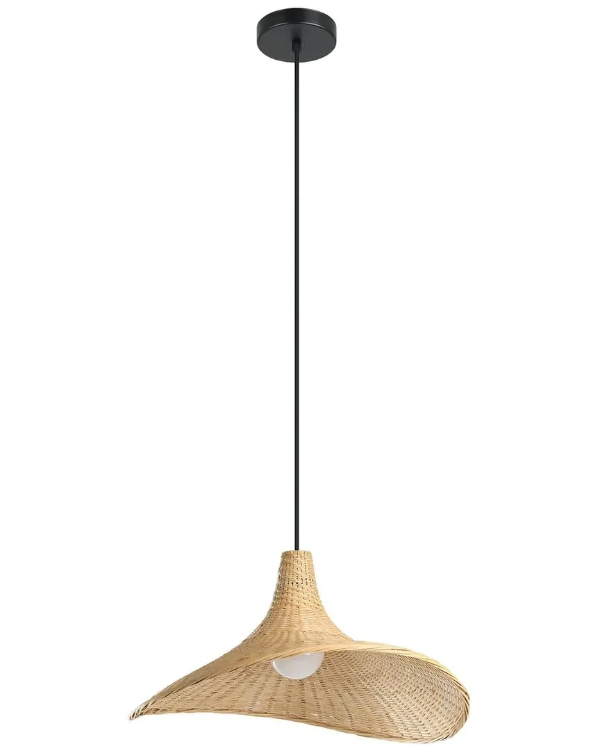 Haxey 1 Light Pendant - Black, Bamboo image