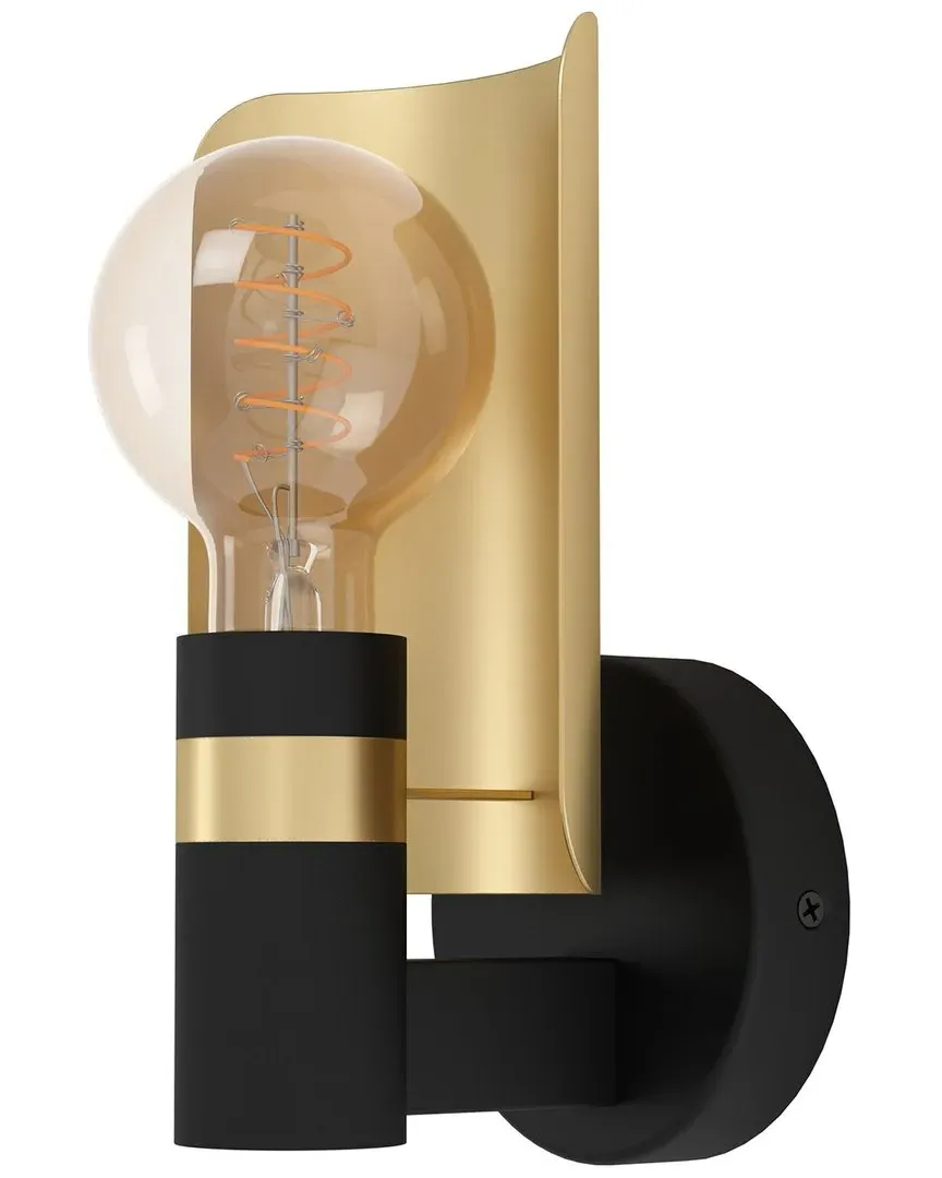 Hayes 1 Light Wall Light with Adjustable Shade - Black, Gold