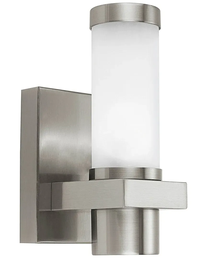 Konya 1 Light Outdoor Wall Light - Matte Nickel, Glass