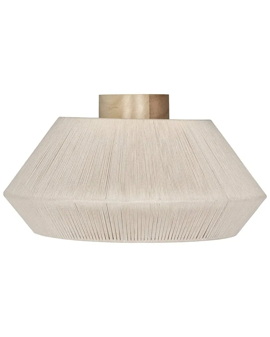 Lanier Ceiling Light with Wood Canopy - Black, Metal