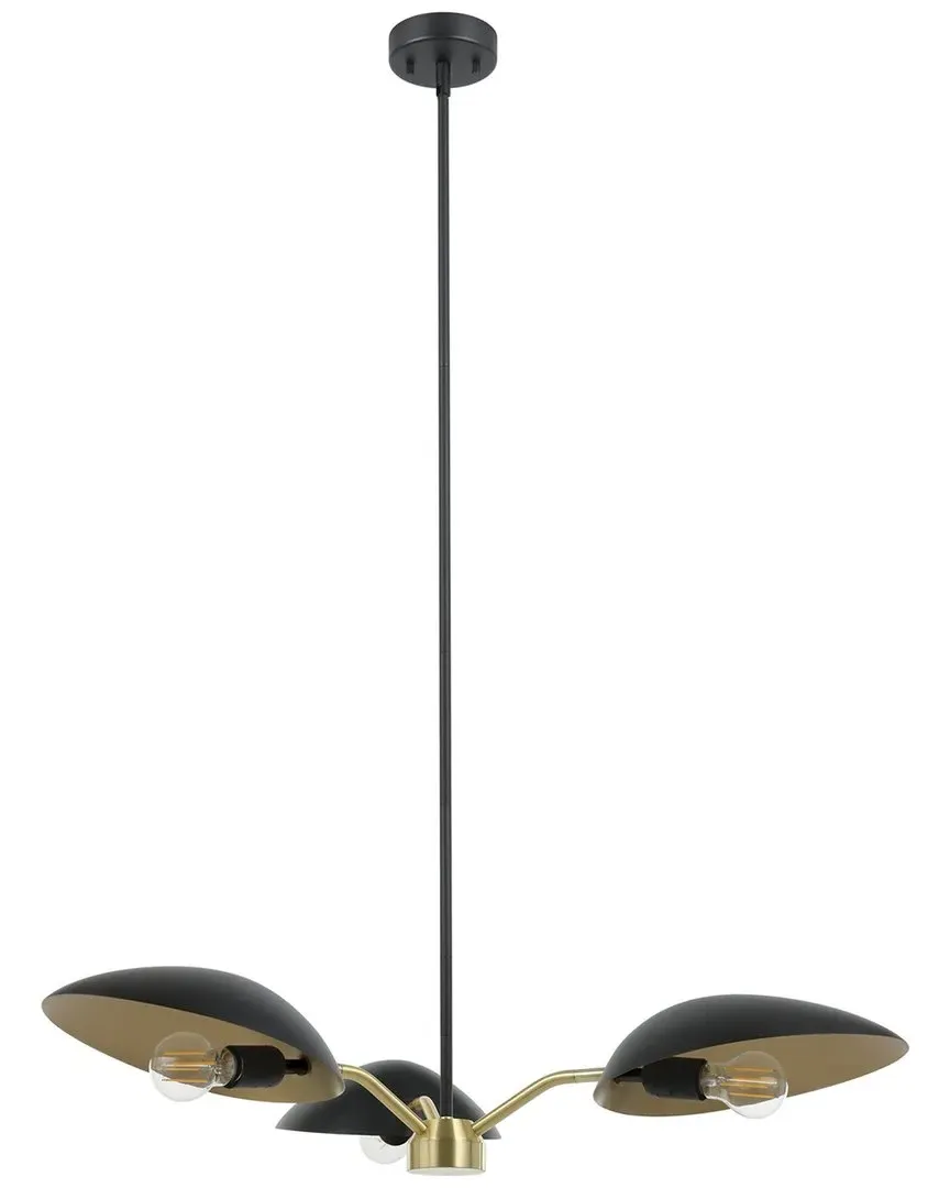 Lindmoor 3 Light Chandelier - Black, Metal