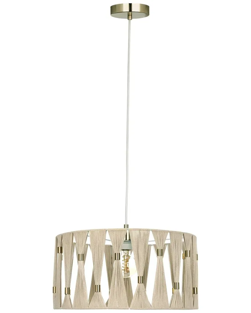 Macclenny 1 Light Pendant - Brushed Brass, Beige