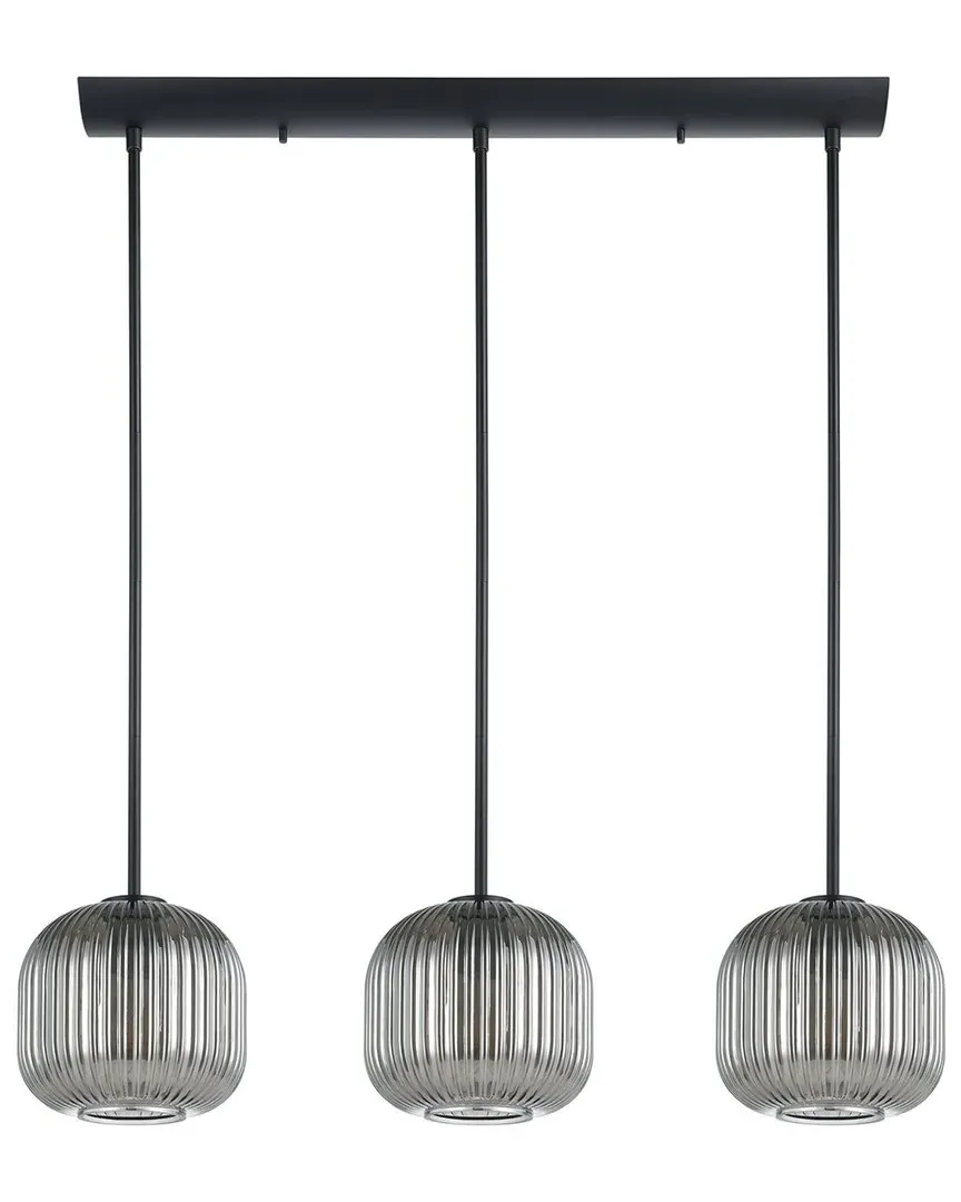 Mantunalle 1 3 Light Linear Pendant - Black, Glass