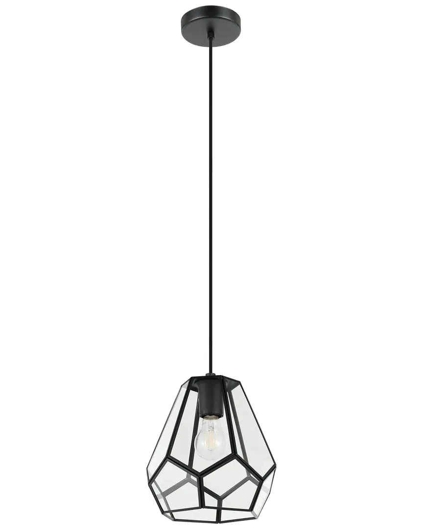 Mardyke 1 Light Pendant - Black, Glass