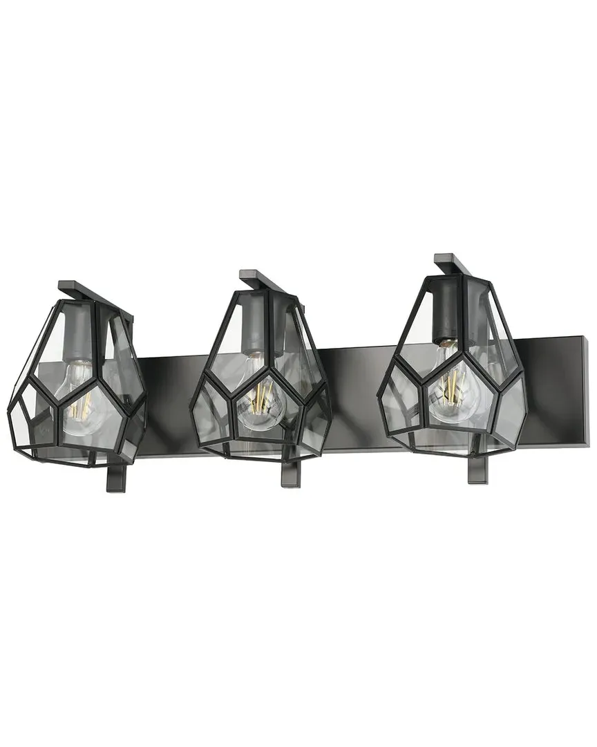 Mardyke 3 Light Bath Vanity Light - Black, Glass