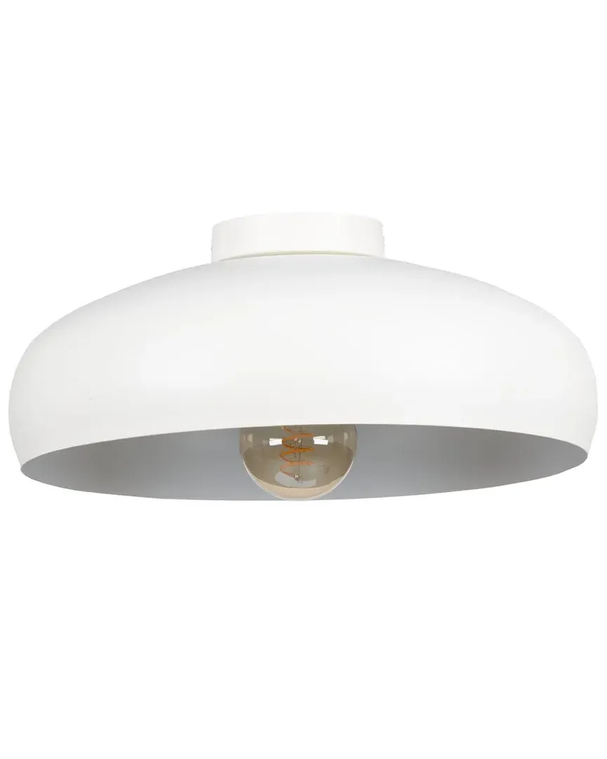 Mogano 1 Light Dome Ceiling Light - White, Metal
