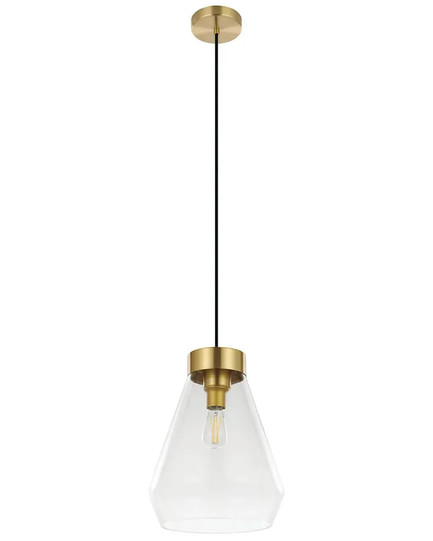 Montey 1 Light Pendant - Brushed Gold, Clear Glass