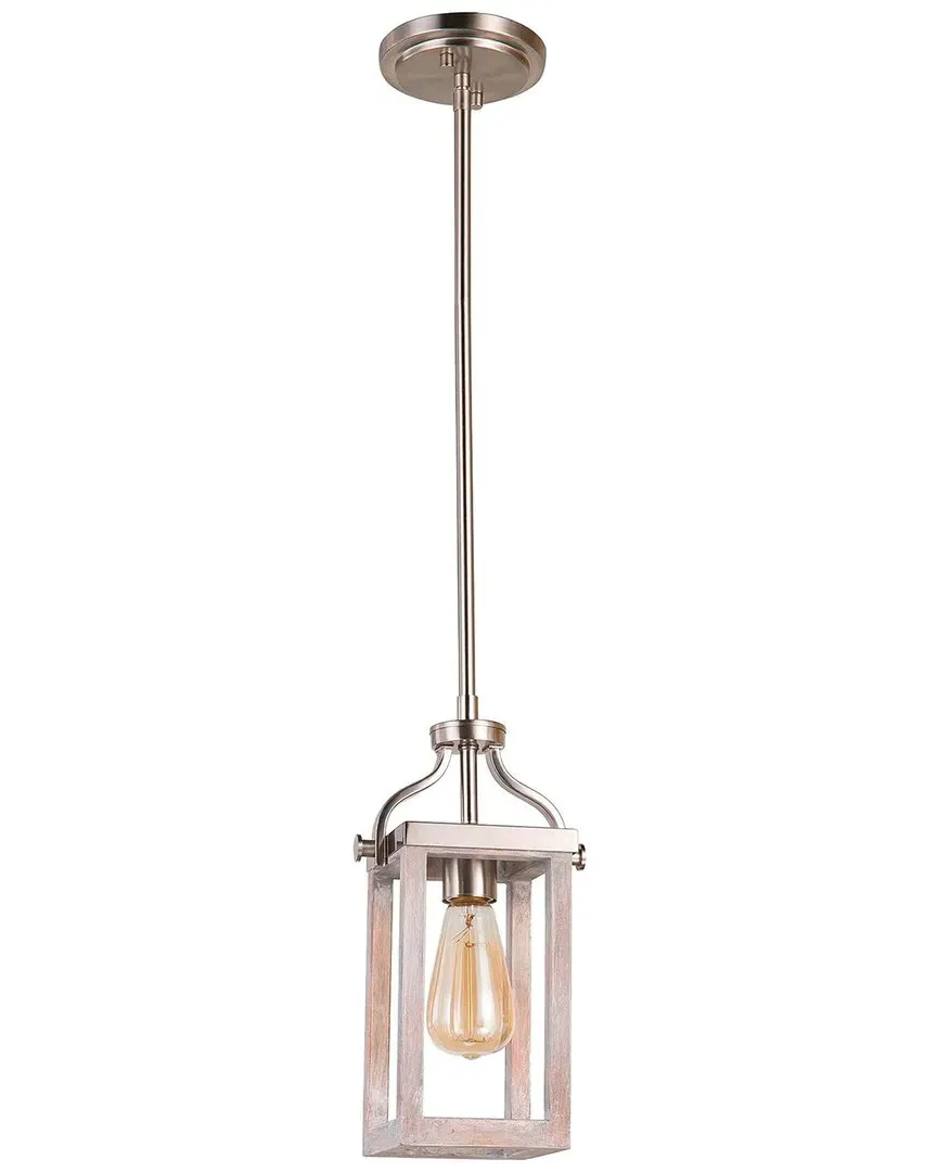 Montrose 1 Light Mini Pendant - Acacia Wood, Brushed Nickel image