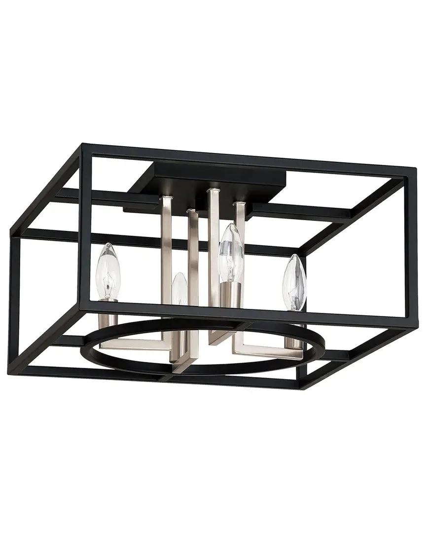 Mundazo 4 Light Open Frame Ceiling Light - Black, Brushed Nickel