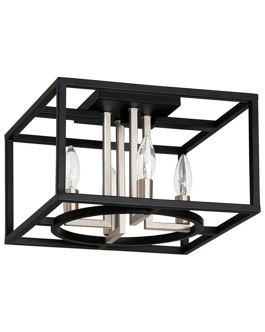 Mundazo 4 Light Open Frame Ceiling Light - Black, Brushed Nickel image