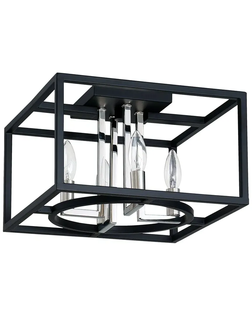 Mundazo 4 Light Open Frame Ceiling Light - Black, Chrome