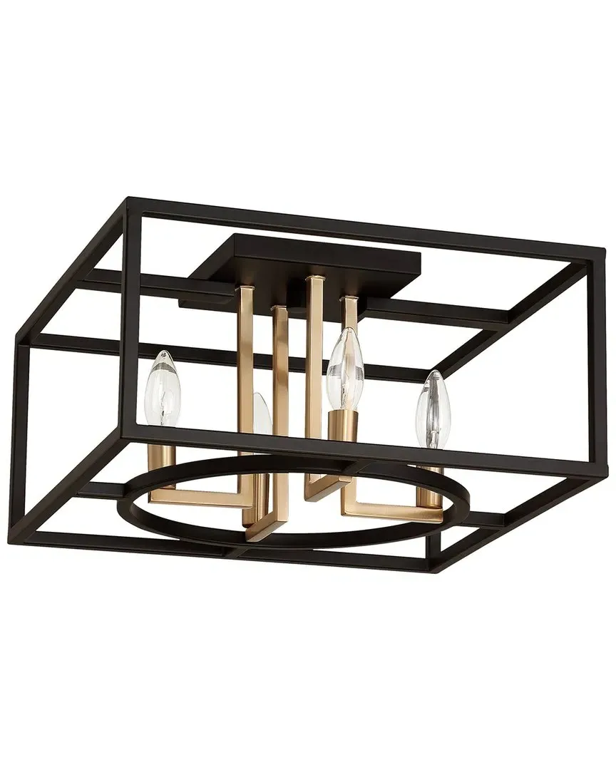 Mundazo 4 Light Open Frame Ceiling Light - Black, Gold