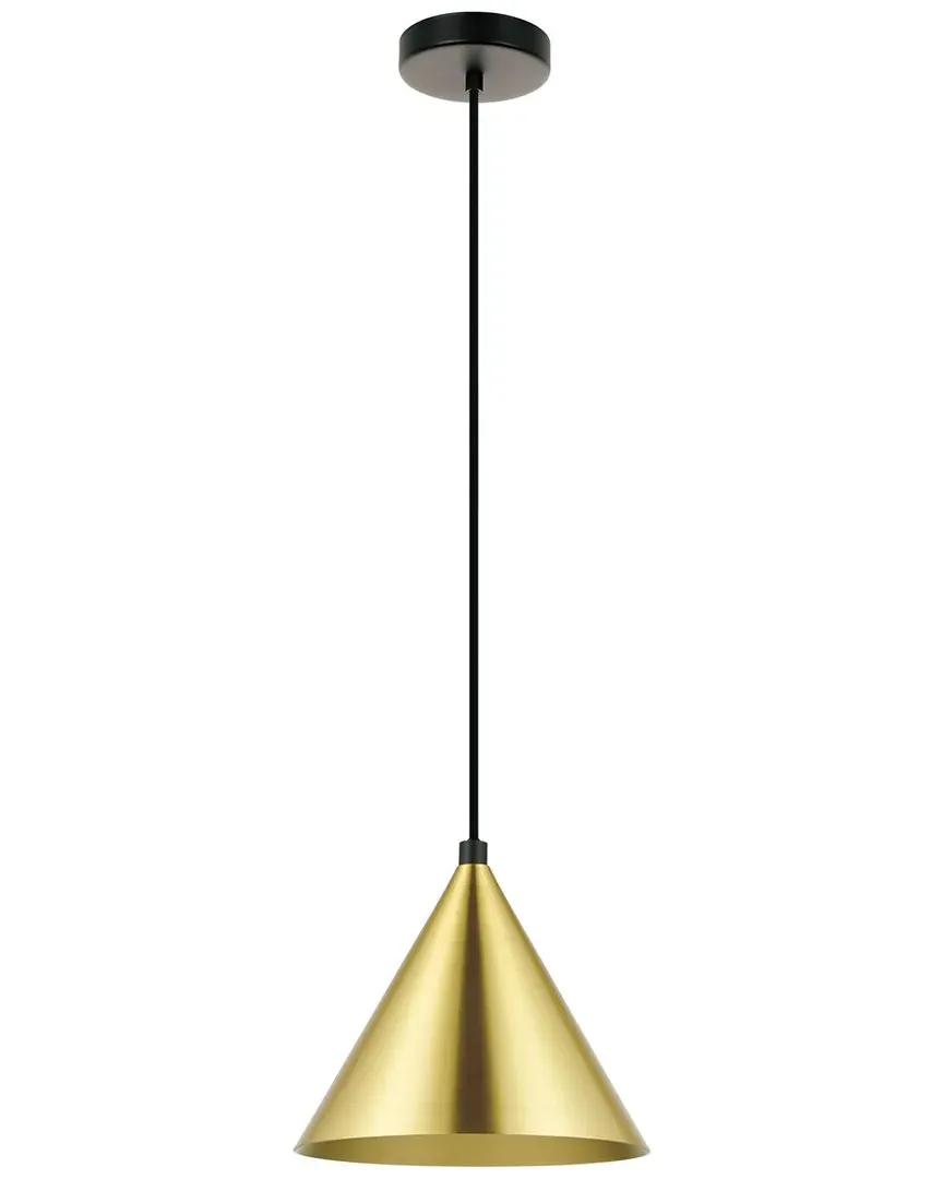 Narices 1 Light Mini Pendant - Black, Brushed Brass Metal image