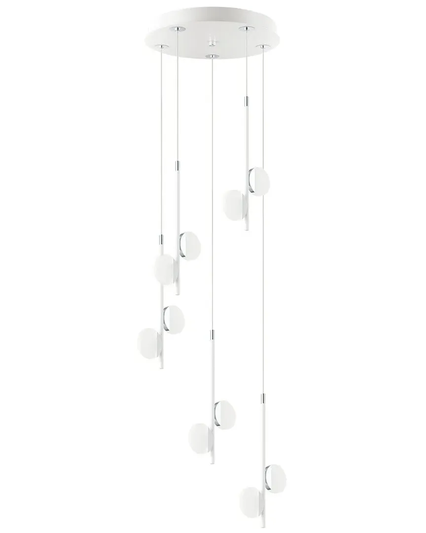 Olindra 10 Light LED Cascade Pendant - White, Chrome