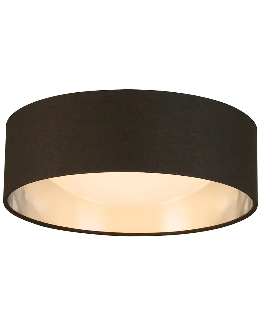 Orme 12" LED Ceiling Light - Black & Brushed Nickel, Fabric image