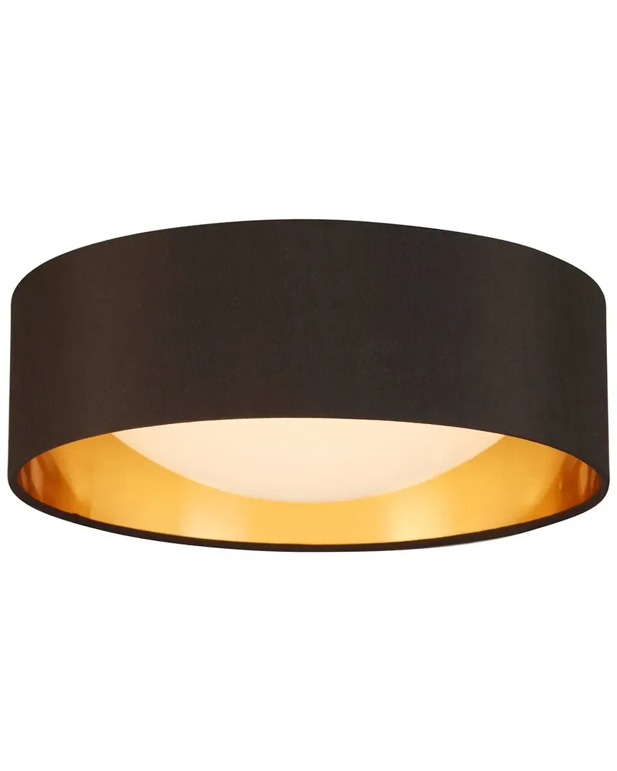 Orme 12" LED Ceiling Light - Black & Gold, Fabric