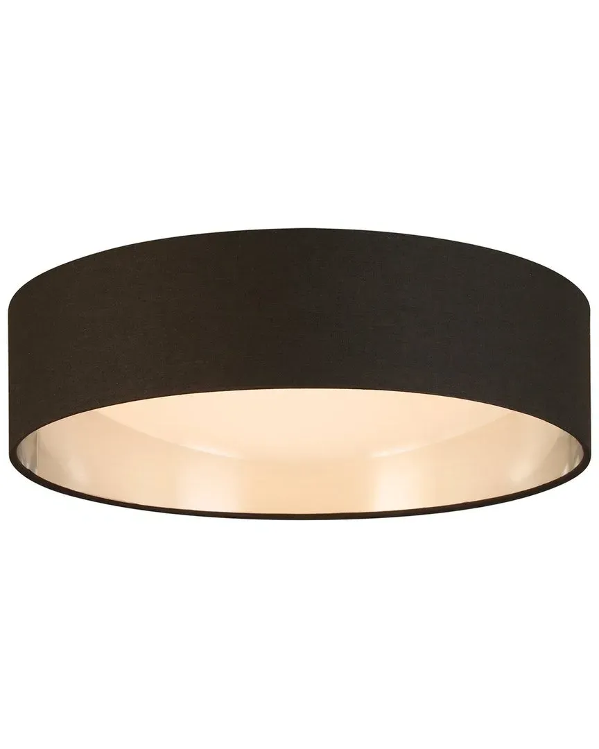 Orme 16" LED Ceiling Light - Black & Brushed Nickel, Fabric