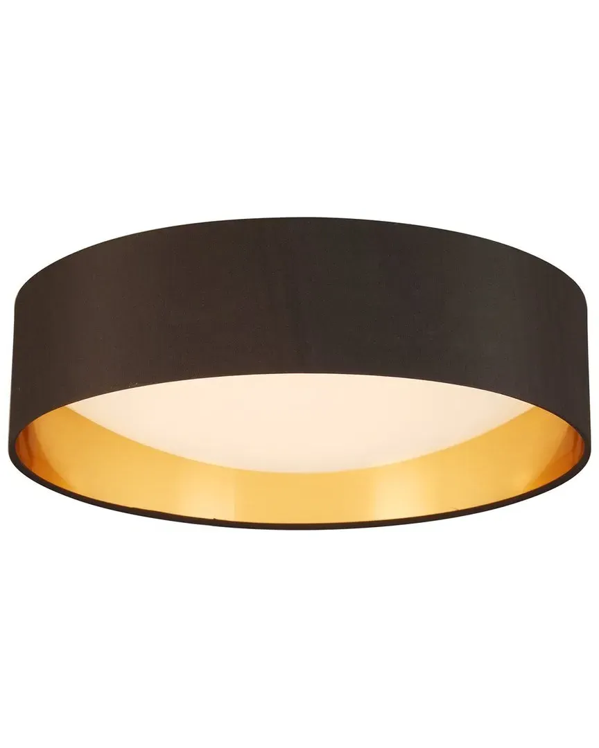 Orme 16" LED Ceiling Light - Black & Gold, Fabric