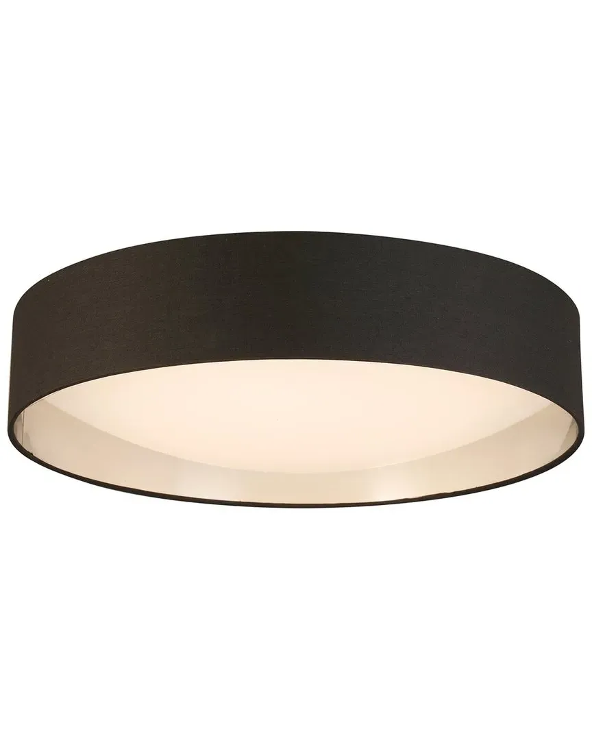 Orme 20" LED Ceiling Light - Black & Brushed Nickel, Fabric