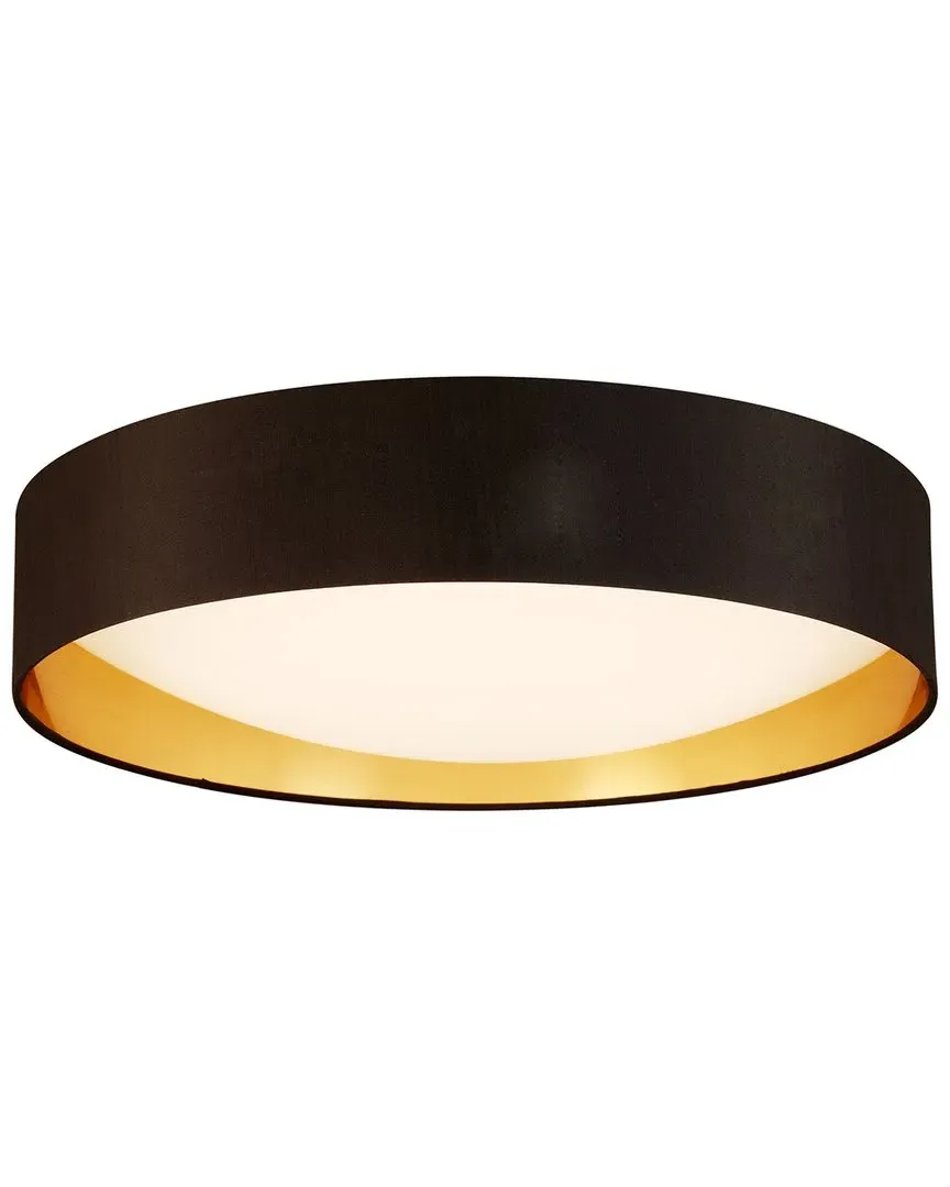 Orme 20" LED Ceiling Light - Black & Gold, Fabric