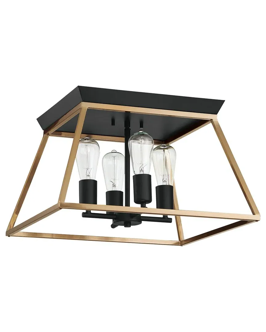 Paulino 4 Light Open Frame Ceiling Light - Brushed Gold, Metal image