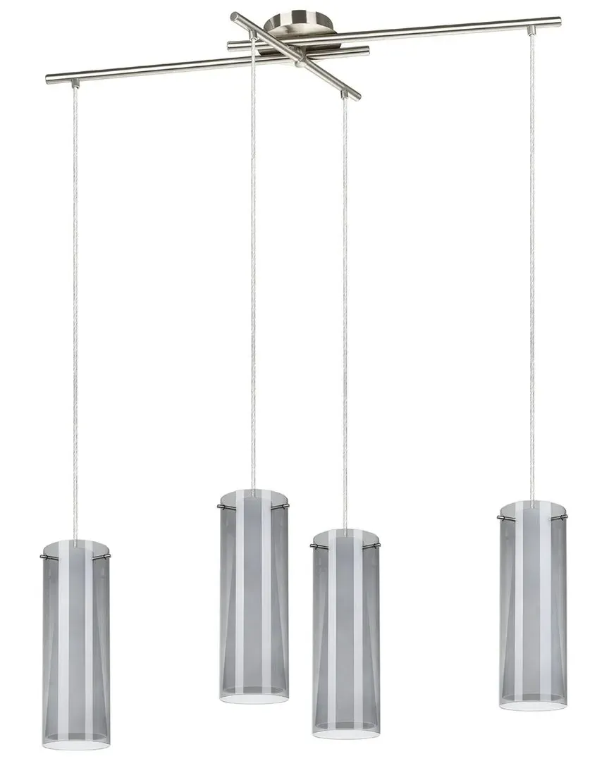 Pinto Nero 4 Light Linear Pendant - Matte Nickel, Glass image