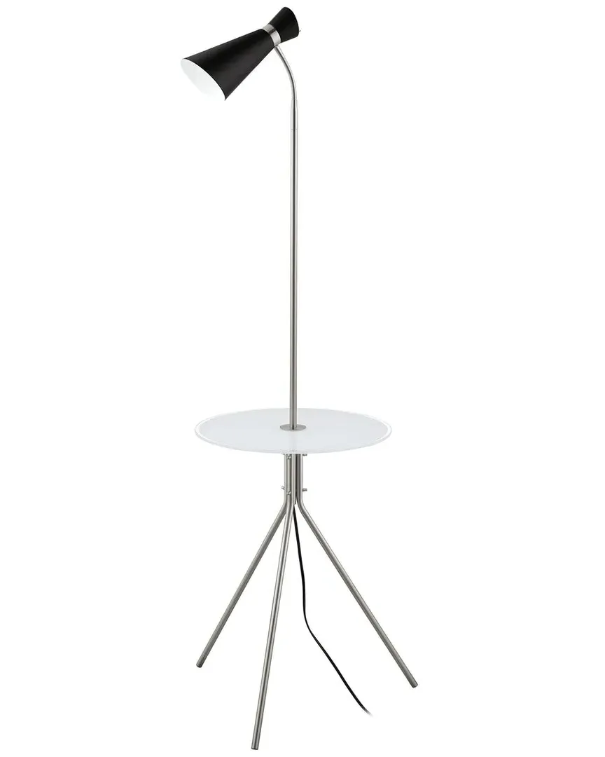 Policara 1 Light Floor Lamp - Matte Nickel, Metal