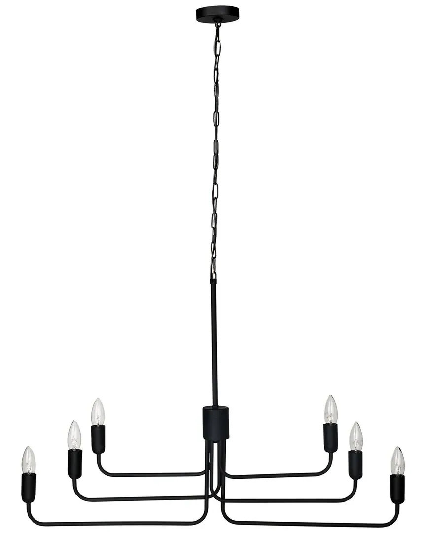 Portofino 6 Light Chandelier with Adjustable Arms - Black image