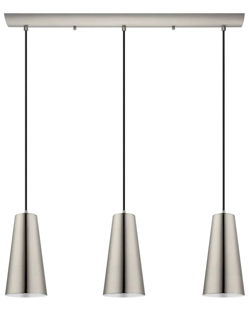 Pratella 3-Light Linear Pendant - Matte Nickel, Metal image