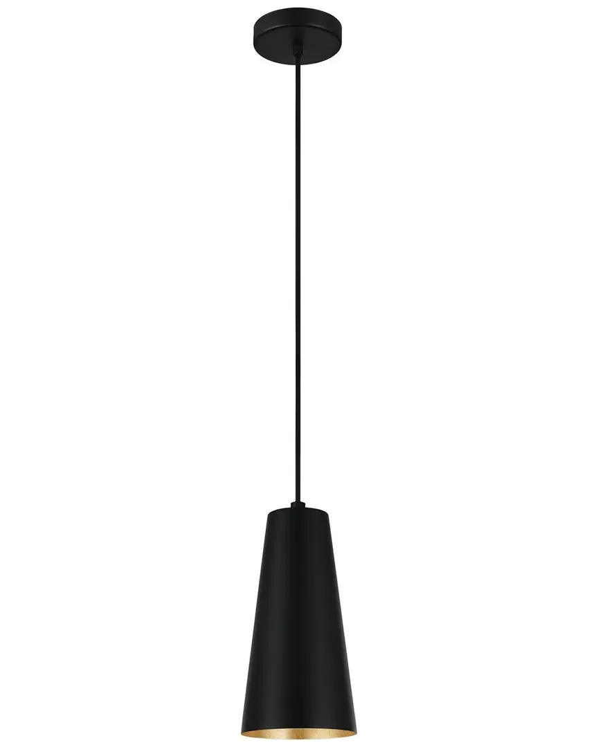 Pratella Cone Shaped Mini Pendant Light - Black, Metal