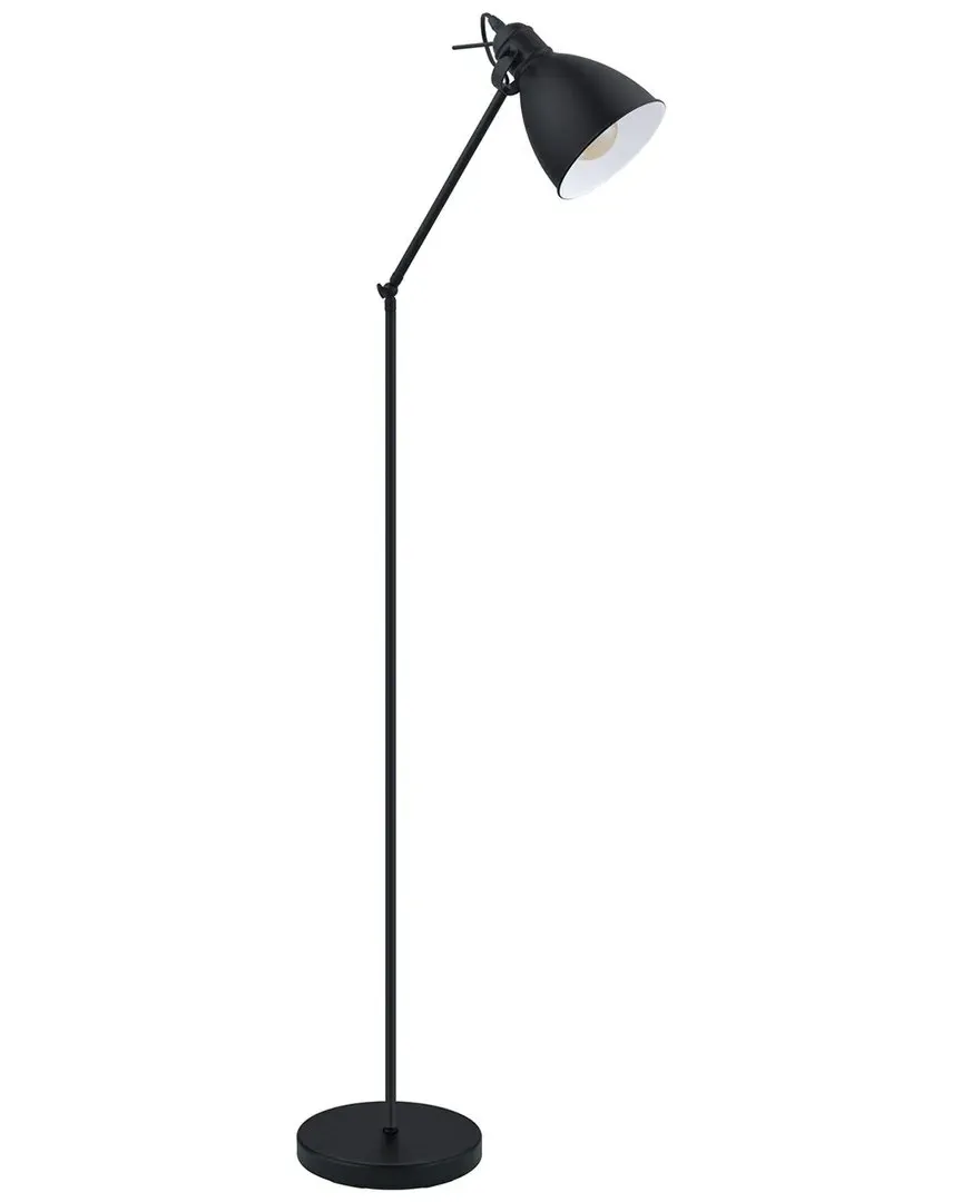 Priddy 1 Light Floor Lamp - Black, Metal