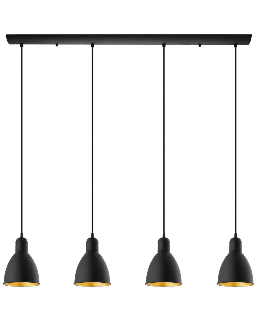 Priddy 4 Light Linear Pendant - Black, Steel