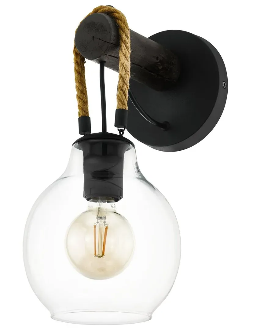Roding 1 Light Wall Sconce - Black, Steel