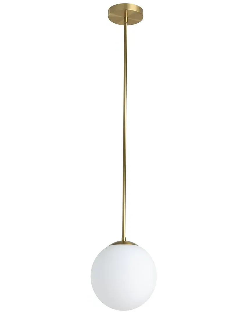 Rondo 1 Light Pendant - Brushed Brass, Glass
