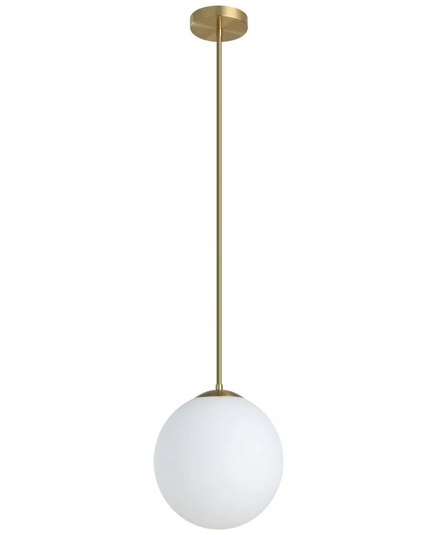Rondo 1 Light Pendant - Brushed Brass, Glass