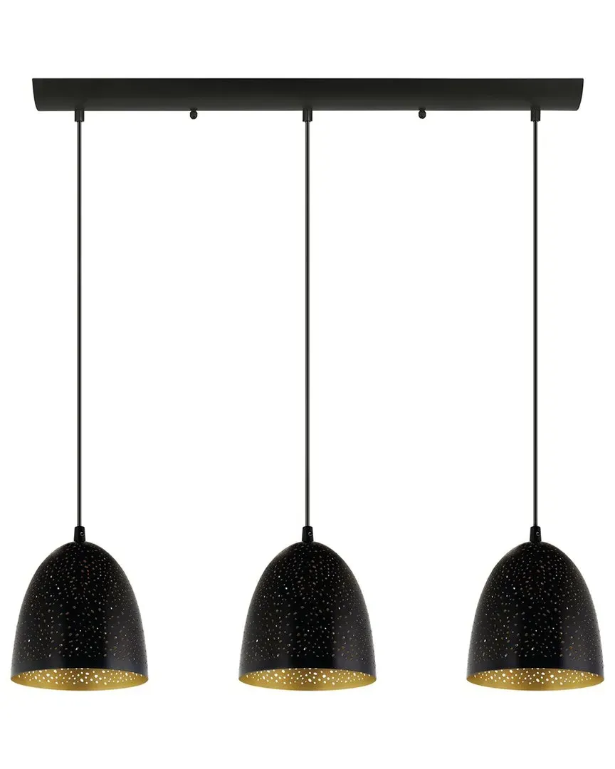 Safi 3 Light Linear Pendant - Matte Black, Metal