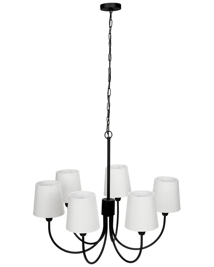Smyrna 6 Light Chandelier with Removable Shades - Black