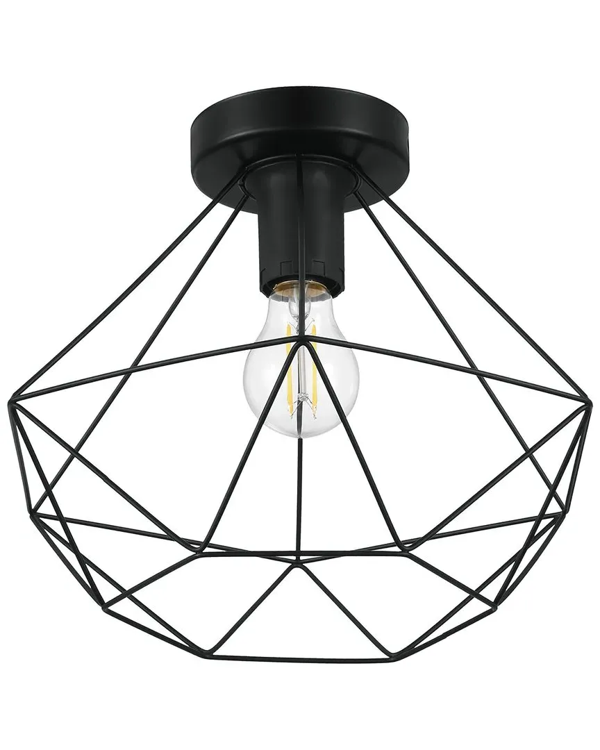 Tarbes 1 Light Ceiling Light with Geometric Shade - Black image
