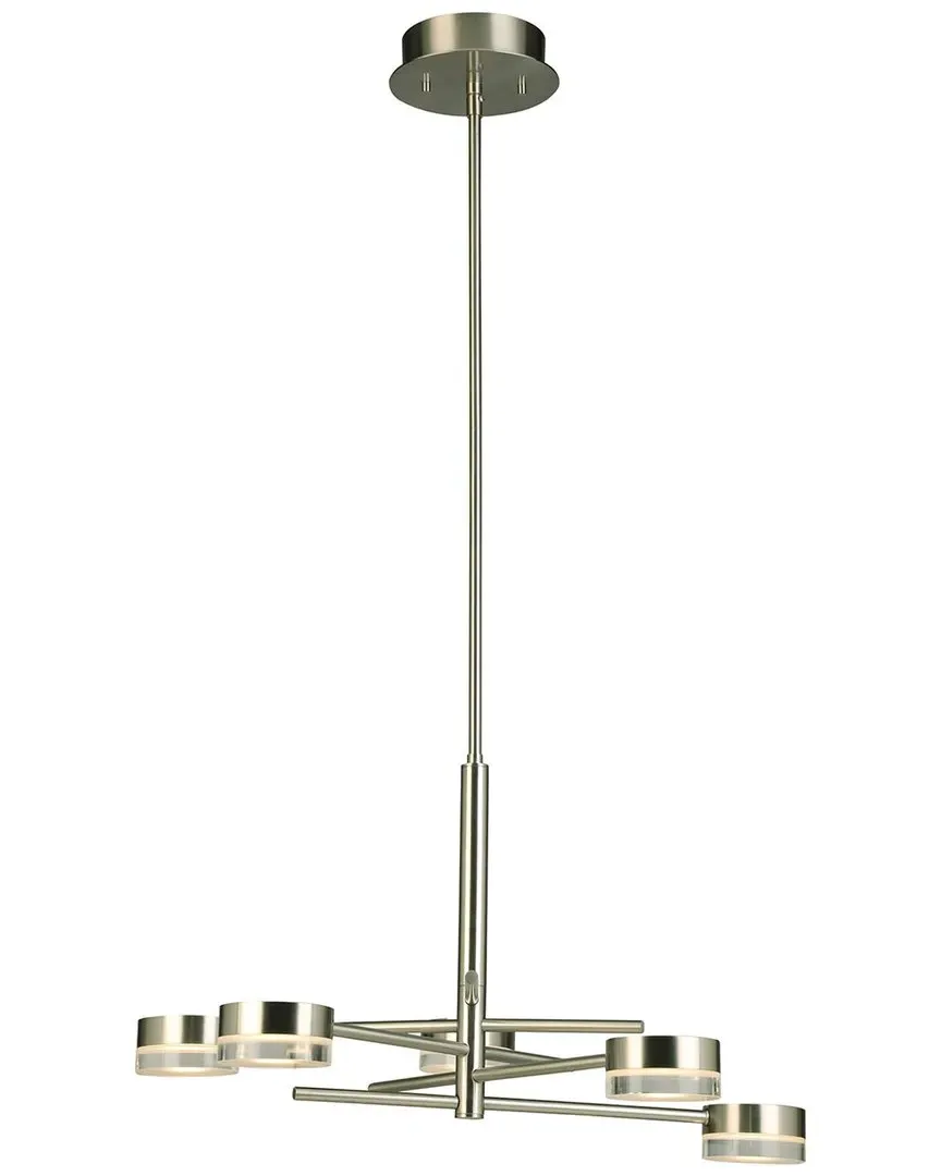 Transton 5 Light LED Chandelier - Brushed Nickel, Acrylic