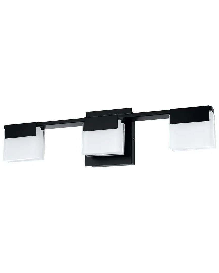 Vente 3-Light LED Bath Vanity Light - Black, Frosted Glass