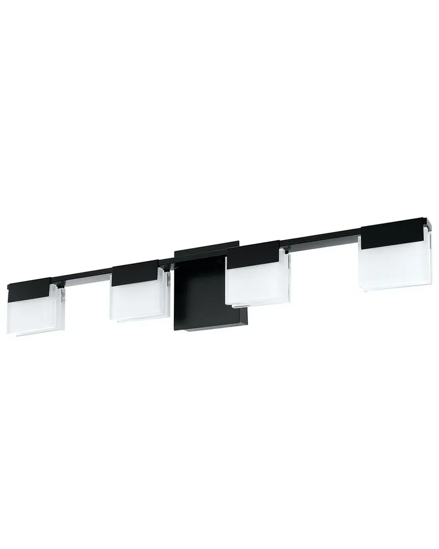 Vente 4-Light LED Bath Vanity Light - Black, Frosted Glass