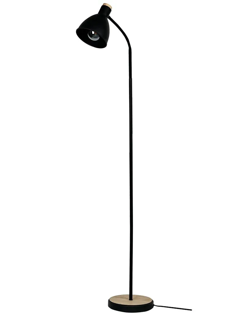 Verdal 1 Light Floor Lamp - Black, Wood
