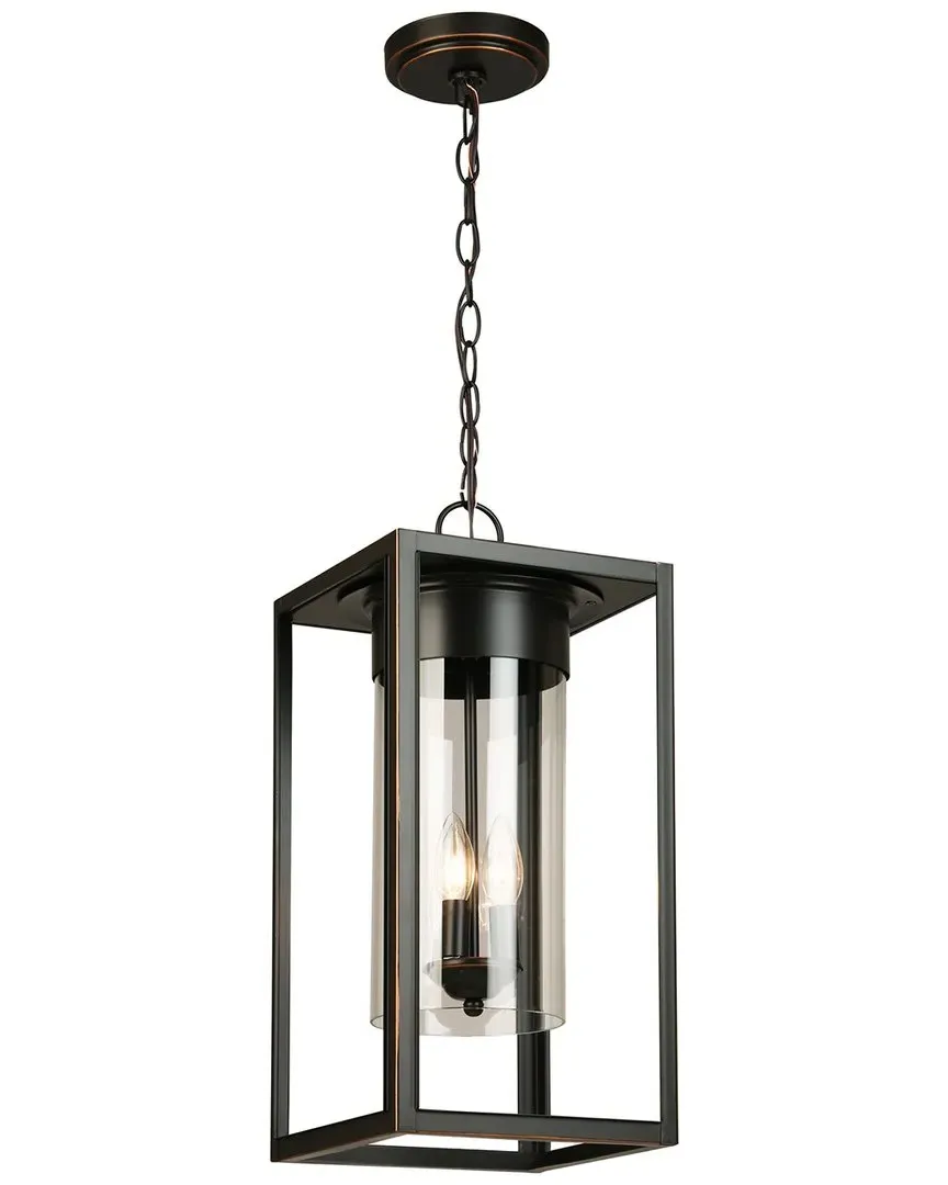 Walker Hill 3 Light Outdoor Pendant - Oil Rubbed Bronze, Glass