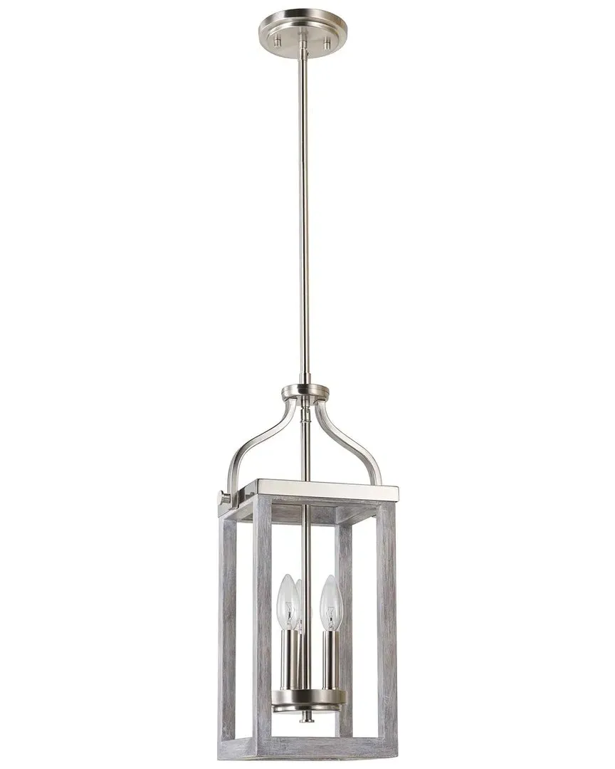 Westbury 3 Light Open Frame Pendant - Brown, Acacia Wood image