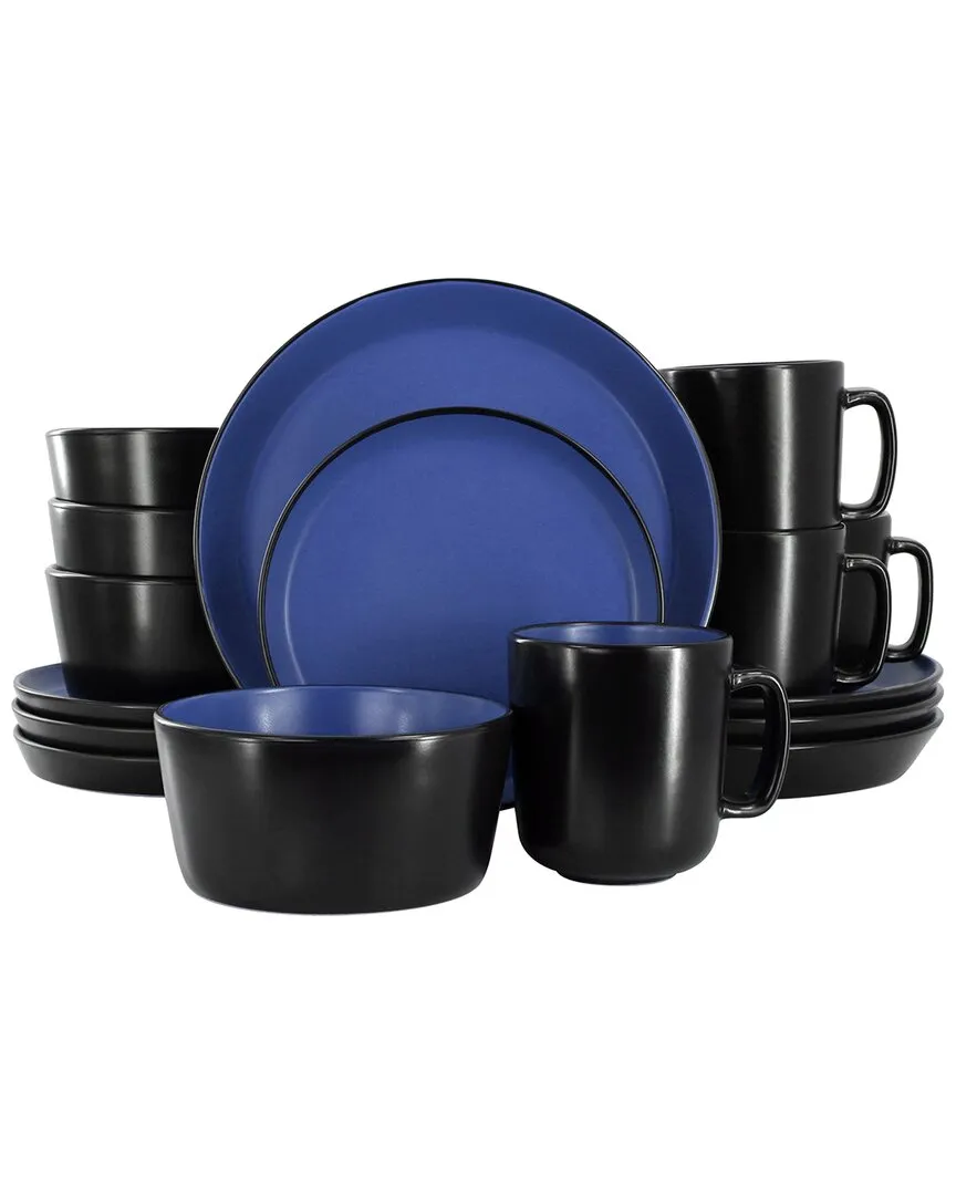 Bacarra 16-Piece Dinnerware Set - Blue, Stoneware