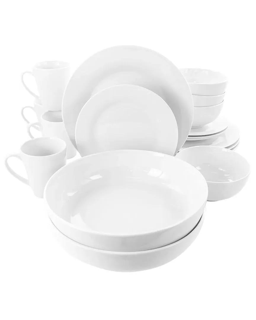 Carey 18pc Round Porcelain Dinnerware Set - White image