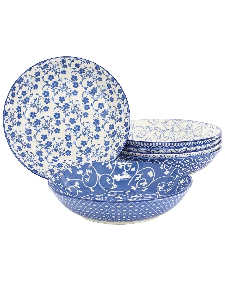 Elama Aurora 6pc Stoneware Bowl Set - Blue image