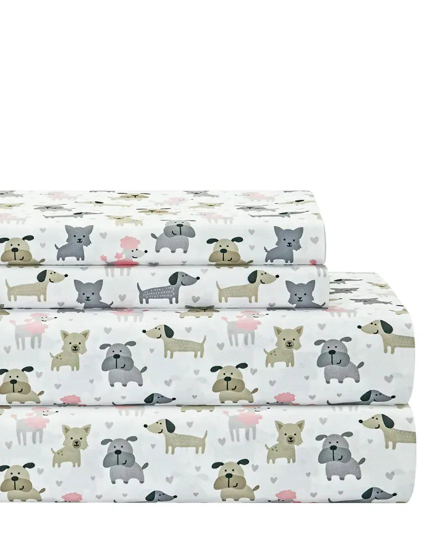 Puppy Love Easy Care Sheet Set - White image